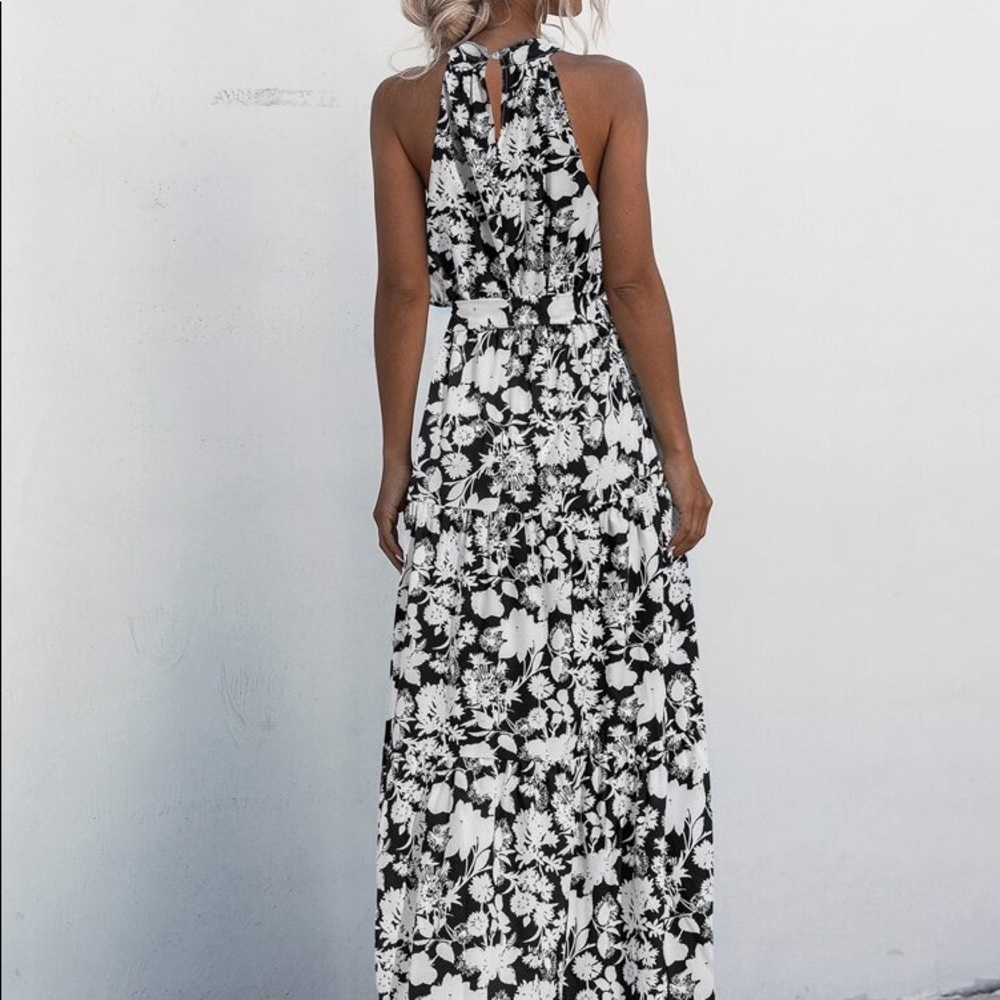 Boho Gypsy Halter Belted Maxi Dress New - Picture 4 of 12